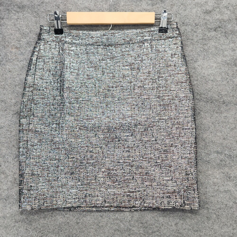 Banana Republic Skirt Womens 0 Pencil Straight Silver